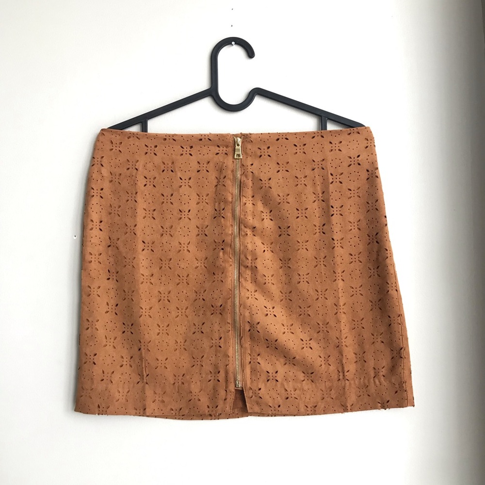 Faux suede mini skirt